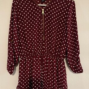 Rue21 Burgundy Dress with White Dots